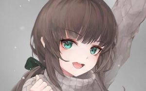Preview wallpaper girl, smile, face, cute, anime