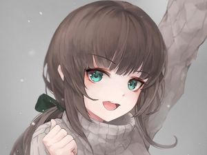 Preview wallpaper girl, smile, face, cute, anime