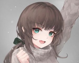 Preview wallpaper girl, smile, face, cute, anime