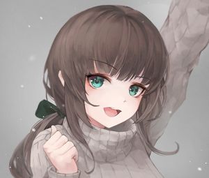 Preview wallpaper girl, smile, face, cute, anime