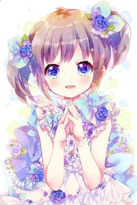 Preview wallpaper girl, smile, flowers, anime, art
