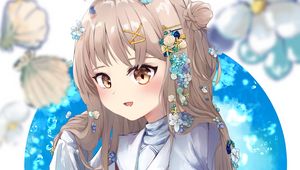 Preview wallpaper girl, smile, flowers, jewelry, anime, art