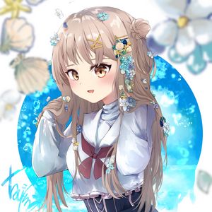 Preview wallpaper girl, smile, flowers, jewelry, anime, art