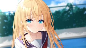 Preview wallpaper girl, smile, form, anime, art, cartoon