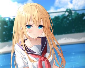 Preview wallpaper girl, smile, form, anime, art, cartoon