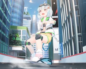 Preview wallpaper girl, smile, future, fantasy, anime