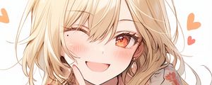 Preview wallpaper girl, smile, gesture, choker, dress, anime