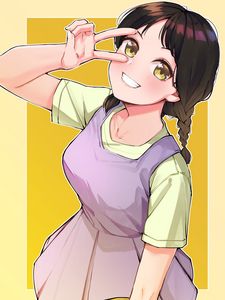 Preview wallpaper girl, smile, gesture, anime