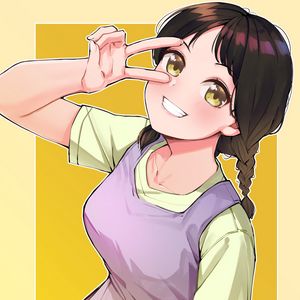 Preview wallpaper girl, smile, gesture, anime
