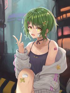 Preview wallpaper girl, smile, gesture, anime, art, cartoon