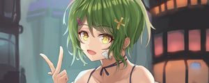 Preview wallpaper girl, smile, gesture, anime, art, cartoon