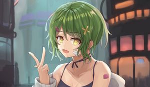 Preview wallpaper girl, smile, gesture, anime, art, cartoon