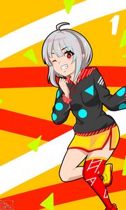 Preview wallpaper girl, smile, gesture, anime, art, cartoon, bright