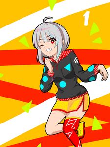 Preview wallpaper girl, smile, gesture, anime, art, cartoon, bright