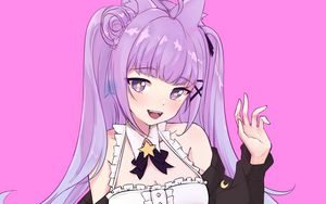 Preview wallpaper girl, smile, gesture, stars, anime, art