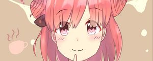 Preview wallpaper girl, smile, gesture, dress, anime, art