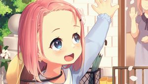 Preview wallpaper girl, smile, gesture, anime, art