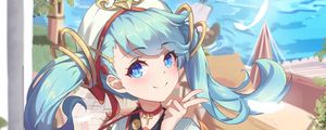 Preview wallpaper girl, smile, gesture, anime, art, fantasy