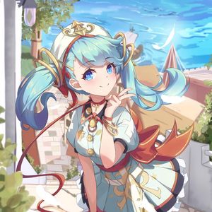 Preview wallpaper girl, smile, gesture, anime, art, fantasy