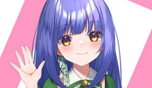 Preview wallpaper girl, smile, gesture, art, anime