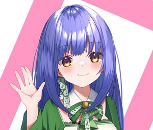 Preview wallpaper girl, smile, gesture, art, anime