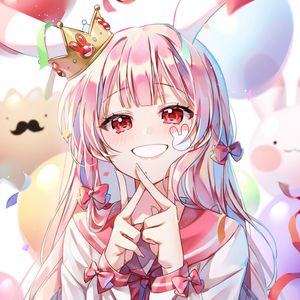 Preview wallpaper girl, smile, gesture, crown, princess, anime