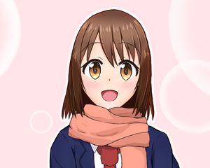 Preview wallpaper girl, smile, gift, anime