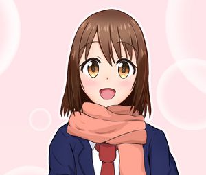 Preview wallpaper girl, smile, gift, anime