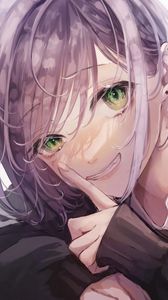Preview wallpaper girl, smile, glance, anime