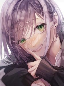 Preview wallpaper girl, smile, glance, anime
