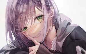 Preview wallpaper girl, smile, glance, anime