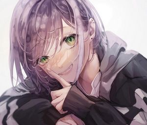 Preview wallpaper girl, smile, glance, anime