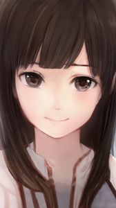 Preview wallpaper girl, smile, glance, anime, art