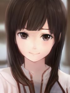 Preview wallpaper girl, smile, glance, anime, art
