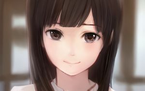 Preview wallpaper girl, smile, glance, anime, art