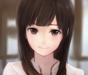 Preview wallpaper girl, smile, glance, anime, art