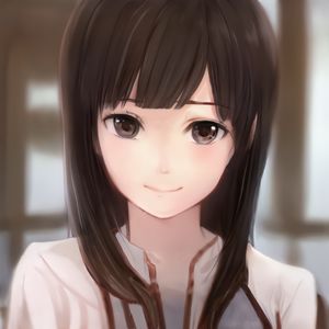 Preview wallpaper girl, smile, glance, anime, art