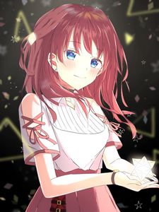 Preview wallpaper girl, smile, glance, anime, art, cute