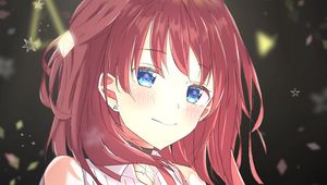Preview wallpaper girl, smile, glance, anime, art, cute