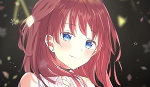 Preview wallpaper girl, smile, glance, anime, art, cute