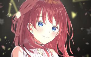 Preview wallpaper girl, smile, glance, anime, art, cute