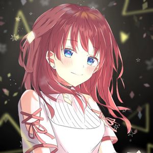Preview wallpaper girl, smile, glance, anime, art, cute