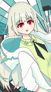 Preview wallpaper girl, smile, glance, anime, art, green