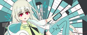 Preview wallpaper girl, smile, glance, anime, art, green