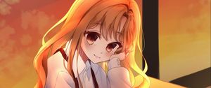 Preview wallpaper girl, smile, glance, anime, cute