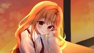 Preview wallpaper girl, smile, glance, anime, cute