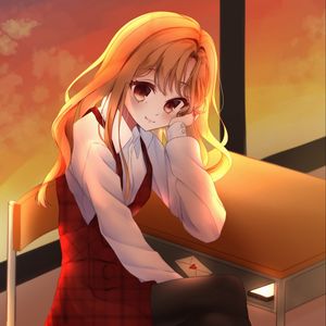 Preview wallpaper girl, smile, glance, anime, cute