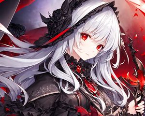 Preview wallpaper girl, smile, hat, jewelry, anime