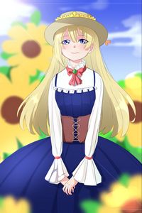 Preview wallpaper girl, smile, hat, anime
