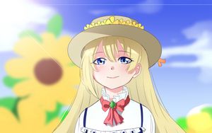 Preview wallpaper girl, smile, hat, anime